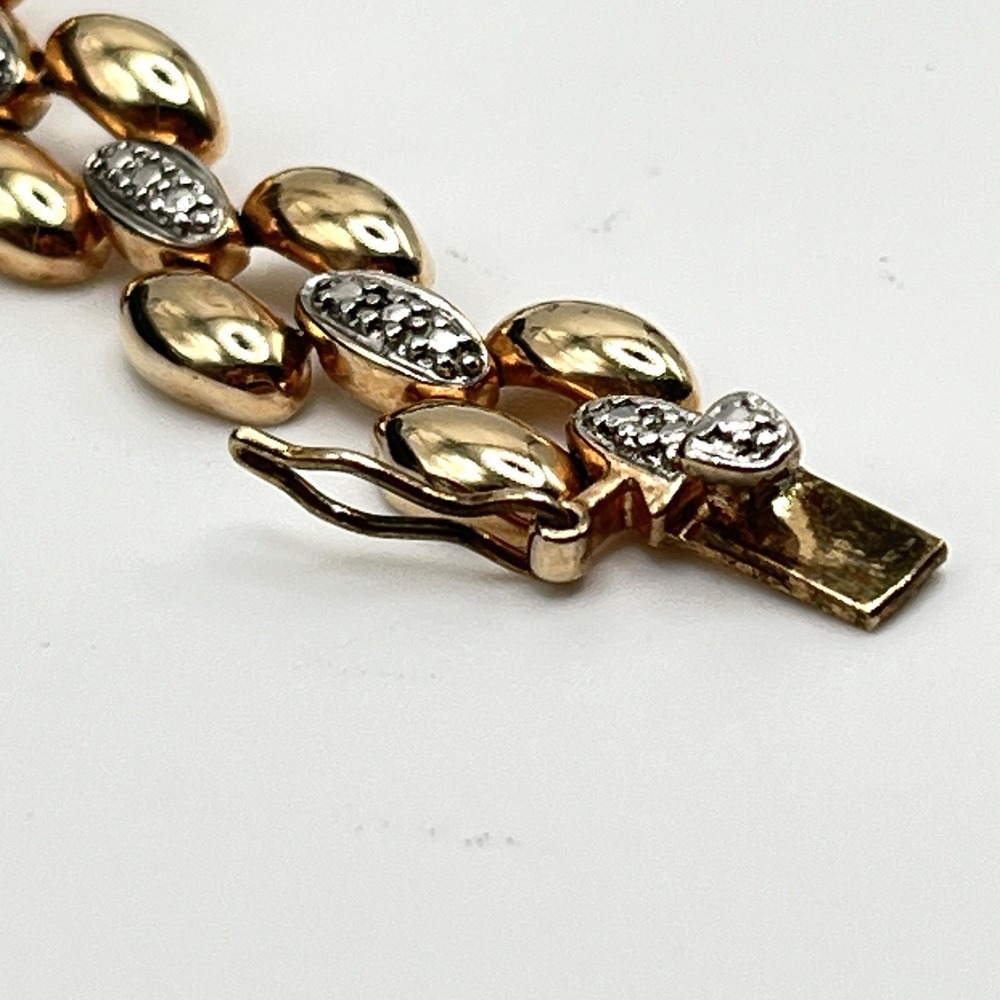 Vintage Ross Simons Panther Link Bracelet Gold Over 925 Sterling Vermeil 6.5" - Picture 5 of 6